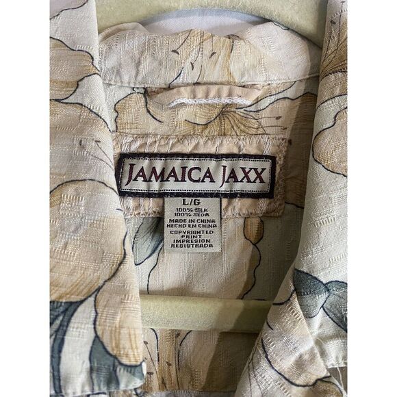 Jamaica Jaxx Men's Hawaiian Shirt Beige, Floral‎ Size Large - Picture 8 of 8